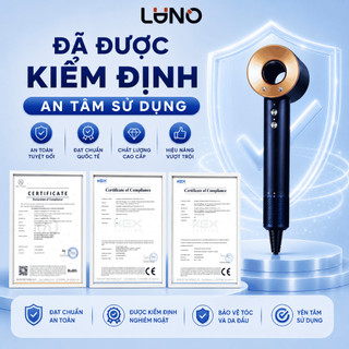 Máy Sấy Tóc LUNO Ion Âm, Tốc Độ Cao 110.000, 3 Cấp Nóng Lạnh, Công Suất Cao Tặng Kèm Đầu Sấy Tạo Kiểu