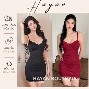 HT82 Váy ngủ cotton co dãn kèm ĐỆM LÓT tôn dáng,đồ ngủ nữ cute dễ thương gợi cảm HT82