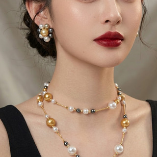 [ DAISYN ] N1035 vòng cổ ngọc hạt thưa trắng vàng đen sang trọng , dây chuyền ngọc trai nhân tạo , chuỗi hạt ngọc