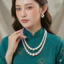 393 choker ,dây chuyền mang áo dài , vòng cổ mang áo dài, dây chuyền hạt Ngọc 2 sợi dài sang trọng cho nữ