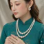 393 choker ,dây chuyền mang áo dài , vòng cổ mang áo dài, dây chuyền hạt Ngọc 2 sợi dài sang trọng cho nữ