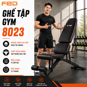 Ghế Tập Gym Tại Nhà 8023, Ghế Tập Tạ Đa Năng Gấp Gọn Chất Liệu Da PU Đệm Xốp Êm Ái Chịu Tải 200Kg