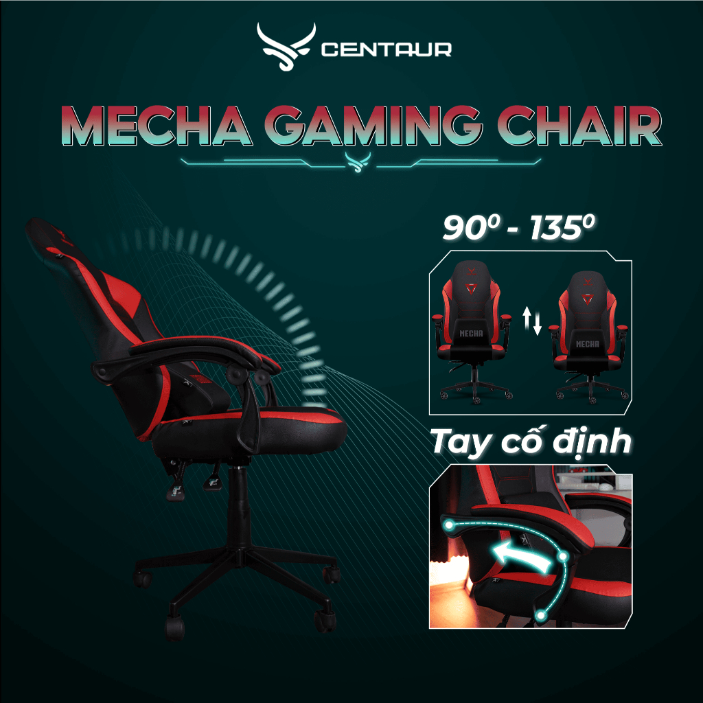 Ghế Gaming Centaur Mecha - Chân Kim Loại Chắc Chắn, Da PU Cao Cấp, Cơ Ngả 135 Độ | Centaur Việt Nam | BigBuy360 - bigbuy360.vn