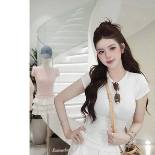 Áo thun mềm trơn cộc co giãn ôm