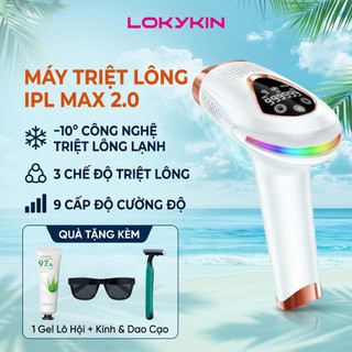 Máy triệt lông lạnh mini Lokykin 9 mức, combo triệt cạo lông mềm mượt, an toàn với da phù hợp cho da nhạy cảm