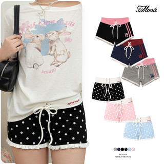 Quần short nữ MONÁ ôm dáng hoạ tiết chấm bi dây rút eo - POPPIE SHORTS