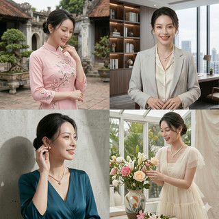 [ DAISYN ] N747 chuỗi hạt ngọc trai vòng cổ hạt 6li mặt hạt 12li dây chuyền ngọc trai nhân tạo xinh xắn cho nữ