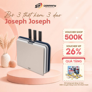 Bộ thớt kèm dao Joseph Joseph 60194 (3 thớt, 3 dao) tiện ích, hạn chế nhiễm khuẩn chéo thực phẩm GermanySnT HCM 120006