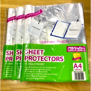 Xấp 100 bìa lỗ A4 Kidario 11-8-100plá dày trong suốt đựng tài liệu lưu trữ hồ sơ văn phòng