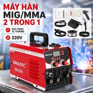 MIG 250E 2in1 hàn que & MIG không khí, 220V, 3.3kg, nhẹ cho gia đình, có phụ kiện kèm