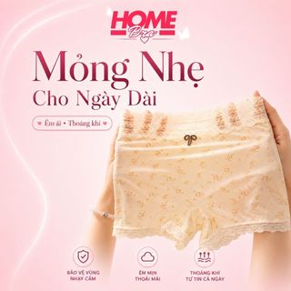 Quần Lót Nữ Boxer Ôm Mông Chất Su Mềm Mịn, Quần Lót Nữ Đáy May 2 Lớp Kháng Khuẩn HOMEBRA L6448