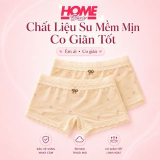 Quần Lót Nữ Boxer Ôm Mông Chất Su Mềm Mịn, Quần Lót Nữ Đáy May 2 Lớp Kháng Khuẩn HOMEBRA L6448