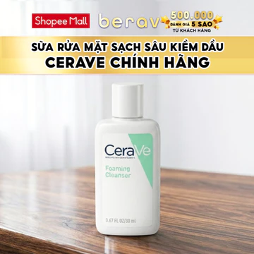 [MINISIZE] Sữa Rửa Mặt Cerave DA DẦU giúp làm sạch sâu kiềm dầu Foaming Facial Cleans 30ML - Xanh Lá Mạ