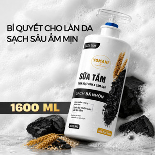 [MỚI] Sữa tắm NAM YOMANI than hoạt tính & cám gạo 1600ML, làm sạch sâu, loại bỏ bả nhờn và bụi bẩn