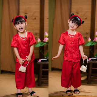 Bộ Quần Áo Bà Ba Gấm Lụa Satin Mềm Mịn, Bộ Bà Ba Mặc Trung Thu, Đi Chơi, Lễ Tết, Cho Bé Gái 10 - 43kg BB05 - BEEKIDS