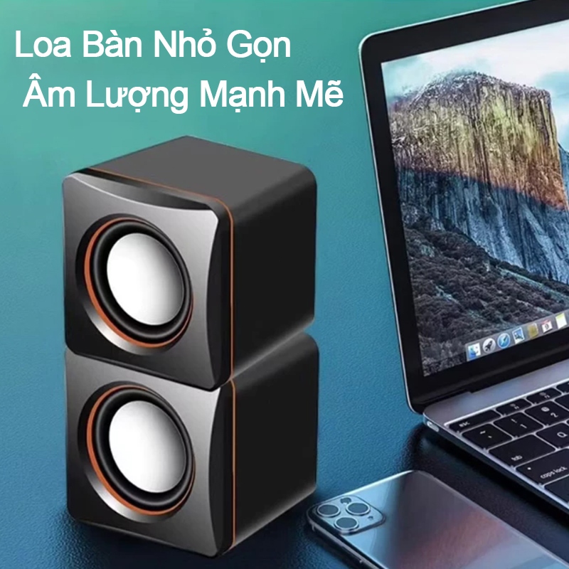 Loa máy tính, loa mini, bass siêu mạnh, âm trầm khỏe, thích hợp dùng cho PC, laptop trên bàn.
