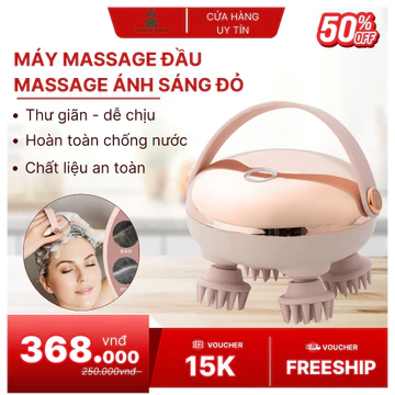 Máy massage đầu chống nước cao thiết kế 4 đầu massage silicone mềm mại có thể tháo rời về sinh máy massage cầm tay