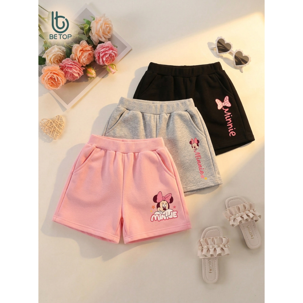 Quần Short Bé Gái Disney BETOP Mẫu Mới 2026, Quần Đùi Nỉ Da Cá Dáng Thể Thao Cực Xinh 12-45kg