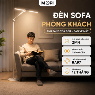 Đèn cây sofa phòng khách, đèn phòng đứng Mopi Light bóng LED điều chỉnh đa chiều, bảo vệ mắt, ánh sáng không nhấp nháy