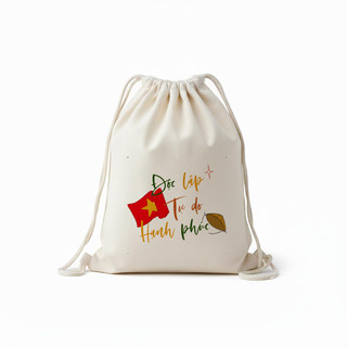 Túi canvas balo dây rút độc lập tự do có khóa kéo trẻ trung cho iphone Phong cách Hàn Quốc tuipa1055