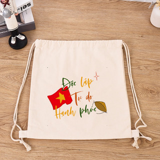 Túi canvas balo dây rút độc lập tự do có khóa kéo trẻ trung cho iphone Phong cách Hàn Quốc tuipa1055