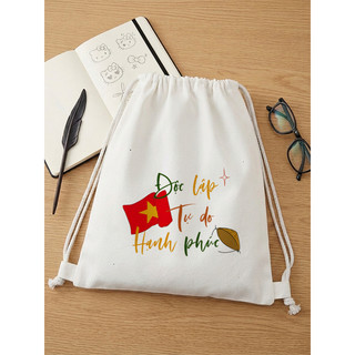Túi canvas balo dây rút độc lập tự do có khóa kéo trẻ trung cho iphone Phong cách Hàn Quốc tuipa1055