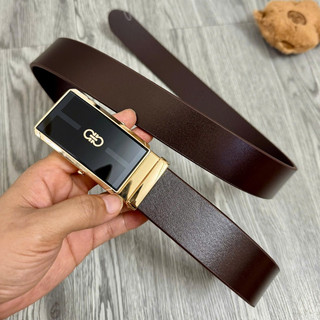 Dây lưng nịt thắt lưng nam khóa lăn công sở bản 3,5cm cao cấp ảnh thật