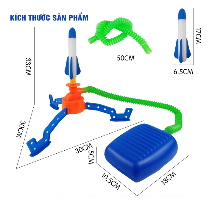 Bộ đồ chơi bệ phóng tên lửa có đèn Led, đồ chơi vận động an toàn cho bé, Bệ phóng tên lửa đồ chơi BEERSHOP.TOYS