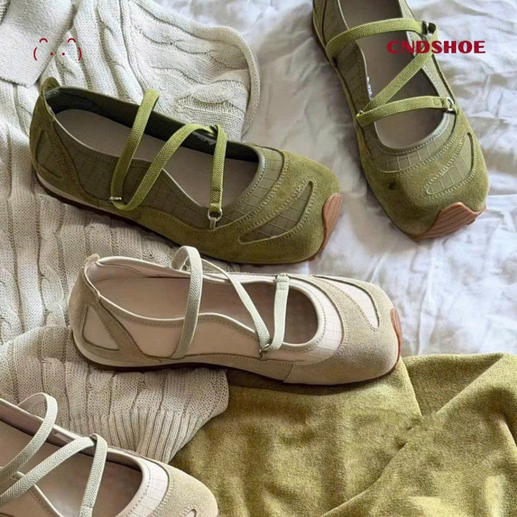 Giày Thể Thao Lười cndshoe Quai Chéo Xanh Bơ, Giày Sandal Xanh Bơ Dáng Hàn Quốc đế cao, đế bám - GUMMY SHOE
