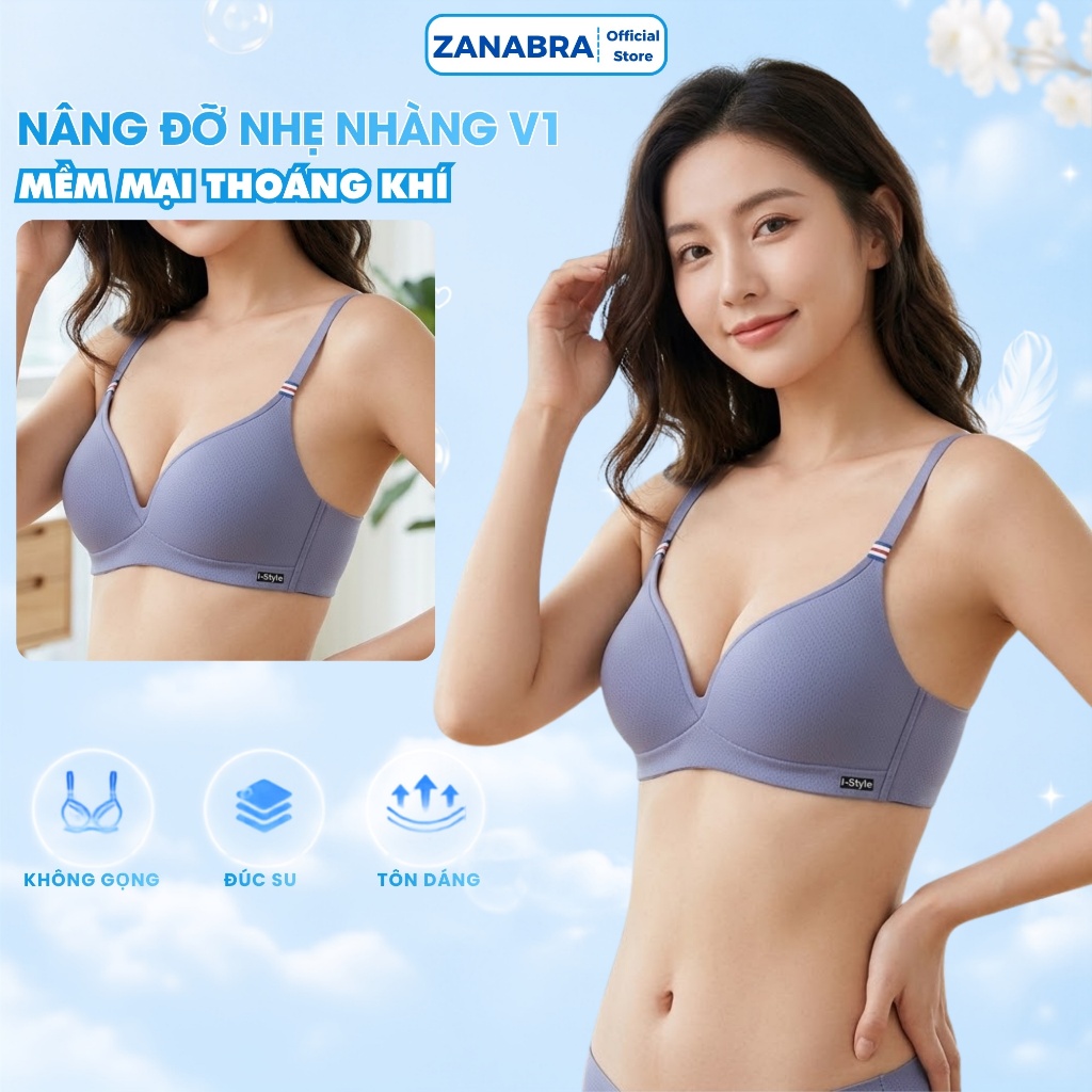 Áo Ngực Mút Mỏng Su Tản Nhiệt, Áo Lót Nữ Không Gọng Mặc Êm Nhẹ ZANABRA A688