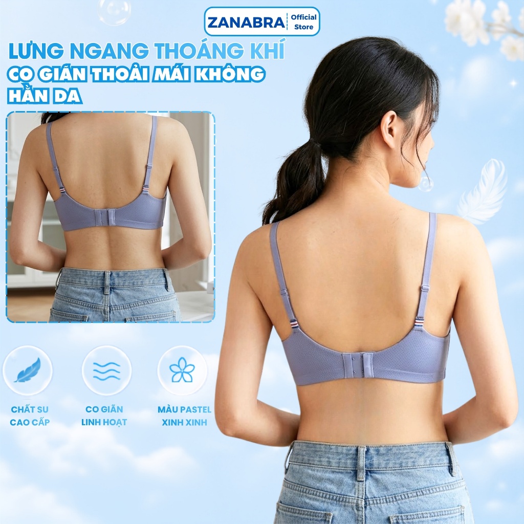 Áo Ngực Mút Mỏng Su Tản Nhiệt, Áo Lót Nữ Không Gọng Mặc Êm Nhẹ ZANABRA A688