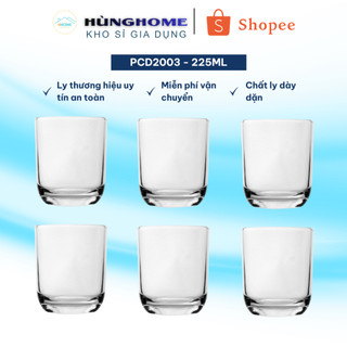 Bộ 12 Ly Thủy Tinh Bầu Lùn Uống Trà Đá 225ML - PCD22003 Cẩm Đạt