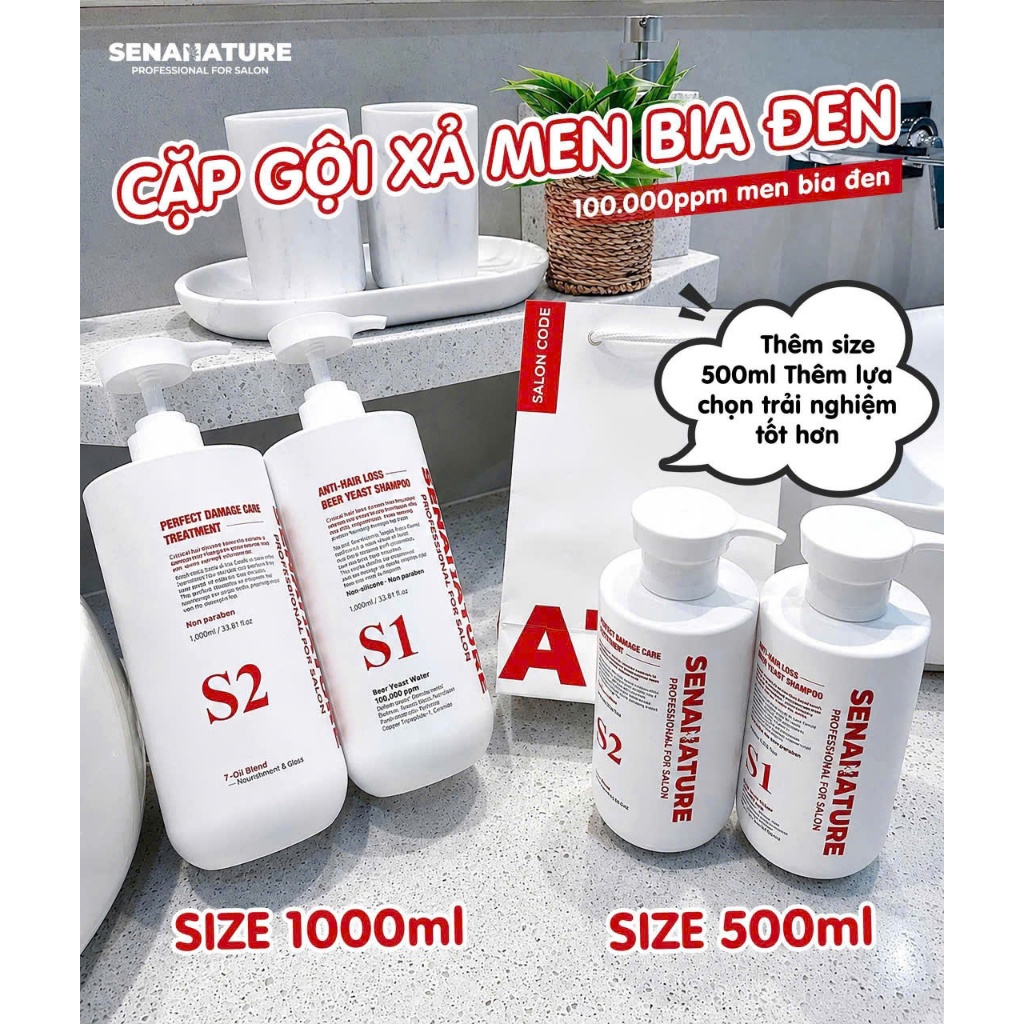 Cặp dầu gội xả senanature perfect damage care treatment 500ml/1000ml - hạn 2028 Hàn Quốc  IS178