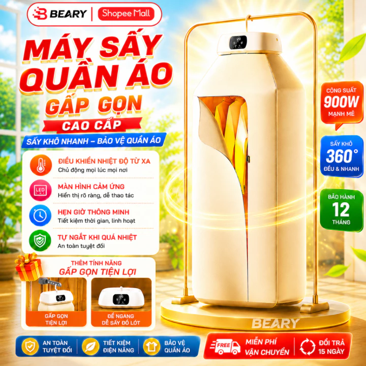 Máy Sấy Quần Áo Gấp Gọn Treo Tường Sang Trọng Nhỏ Gọn METIS, Combo Làm Khô Đồ Với Công Nghệ Sấy 3D Tiết Kiệm Điện