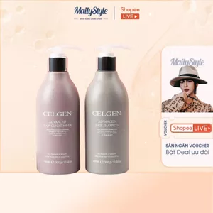 E801_ COMBO (01 Chai) Q57 Dầu Gội Celgen + (01 Chai) Q58 Dầu Xả Celgen 300g + (01 Tuýp) A131 Kem dưỡng Vit C Derm A Plus