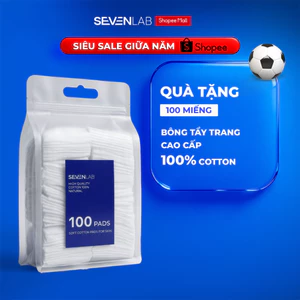 Bông tẩy trang 100% Cotton SEVENLAB 100 miếng không xù lông an toàn lành tình