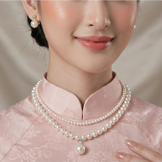 [N988] Vòng Cổ Ngọc Trai 8li Mặt 12li, Dây Chuyền Ngọc Trai Nhân Tạo, Chuỗi Hạt Ngọc - DAISYN