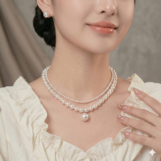 [N988] Vòng Cổ Ngọc Trai 8li Mặt 12li, Dây Chuyền Ngọc Trai Nhân Tạo, Chuỗi Hạt Ngọc - DAISYN
