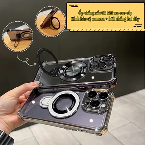 Ốp Lưng Có Giá Đỡ Từ Tính Cao Cấp Bảo Vệ Camera Chống Sốc Cho iP 17 16 15 14 13 12 11 Pro Max Plus