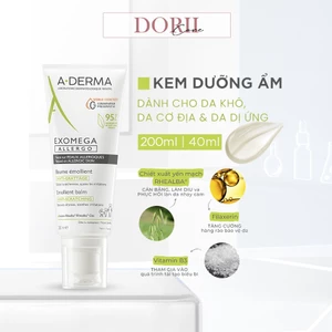 ✅ A-Derma Exomega Emollient Cream (200ml)Kem Dưỡng Ẩm Vô Trùng cho Viêm Da Cơ Địa/Da Khô + khăn giấy