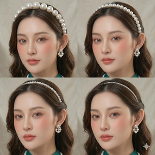 [N962] Cài Tóc Ngọc Trai Nhân Tạo Nhiều Kích Cỡ, Bờm Ngọc Trai Nhân Tạo, Bờm Cài Tóc Hạt ngọc trai nhân tạo đá - DAISYN