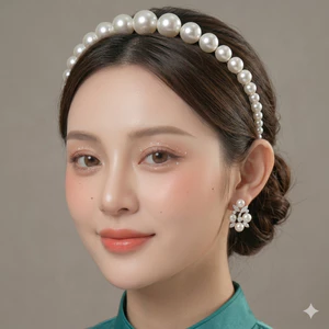 Cài Tóc Ngọc Trai Nhân Tạo Nhiều Kích Cỡ, Bờm Ngọc Trai Nhân Tạo, Bờm Cài Tóc Hạt ngọc trai nhân tạo đá - DAISYN