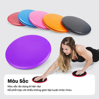 (TX)Đĩa trượt tập Yoga và GYM | Đĩa Tròn 18x18cm 1 Cặp Chất Liệu nhựa ABS và xốp