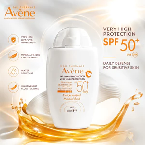Kem Chống Nắng Avène Mineral Fluid SPF50+ 40ml Cho Da Nhạy Cảm | Chống UVA/UVB, Chống Nước