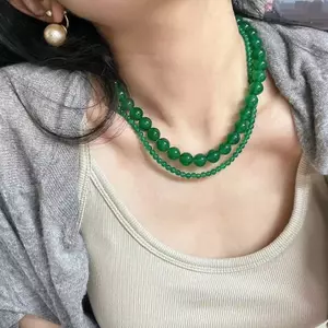 Vòng Cổ Ngọc Đá Nhiều Màu, Dây Chuyền Ngọc Đá, Chuỗi Hạt Ngọc Đá - DAISYN