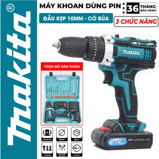 Máy Khoan Pin 3 Chức Năng Khoan Sắt Bắn Vít Lõi Đồng Động Cơ Chổi Than – Tặng Kèm Bộ 24 Chi Tiết