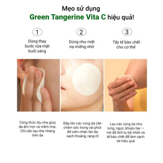 Toner Pad sáng da mờ thâm GOODAL Green Tangerine Vita C Dark Spot Care Pad, nước hoa hồng dạng miếng 70 miếng/160ml