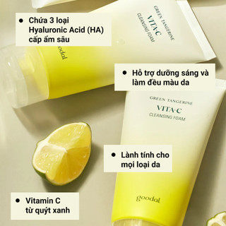 Sữa rửa mặt sạch sâu GOODAL Green Tangerine Vita C chiết xuất quýt xanh sáng da 150ml.