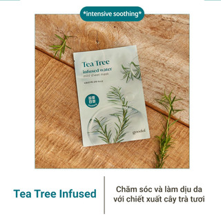 Mặt nạ giấy dưỡng ẩm, dịu da GOODAL Tea Tree Infused Water Mild Sheet Mask chiết xuất trà xanh 20G