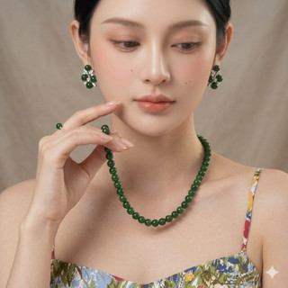 [N968] Vòng Cổ Ngọc Đá Nhiều Màu, Dây Chuyền Ngọc Đá, Chuỗi Hạt Ngọc Đá - DAISYN